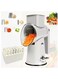Chopper, Cheese Grater with 5 Replaceable Stainless Steel Blades, Kitchen Potato Slicer (Beige white)