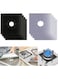 Rubik 8pcs Gas Stove Burner Covers, Non-Stick Gas Range Protectors Reusable Aluminum Foil Cover Liner Mat Pad - Dishwasher Safe, Black/Silver