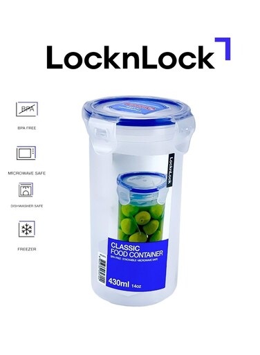 &amp; LOCK LocknLock 430ml Round Airtight Food Storage - BPA-Free, Microwave, Freezer, and Dishwasher Safe