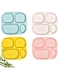 Shopwithgreen Bamboo Divided Plates Set for Kids Adults 4- Large Bamboo Dinnerware for Toddlers Kids Children, BPA Free, Non Slip, Stackable, Dishwasher Safe, 9.4 inch