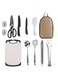 Pieces Portable Stainless Steel Picnic Grill Tool Kit with Carrying Bag Outdoor BBQ Cookware Set Picnic Camping Kitchenware