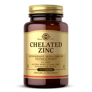Solgar Chelated Zinc, 100 Tablets