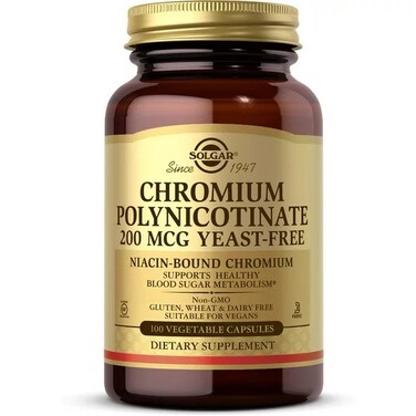 Solgar Chromium Picolinate, 200 mcg, 100 Vegetable Capsules