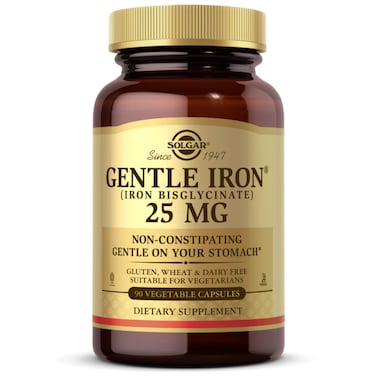 Solgar Gentle Iron, 25 mg, 90 Vegetable Capsules