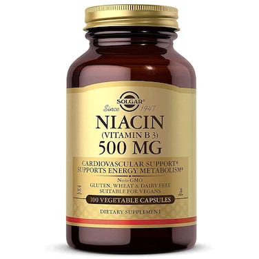 Solgar Niacin (Vitamin B3), 500 mg, 100 Tablets