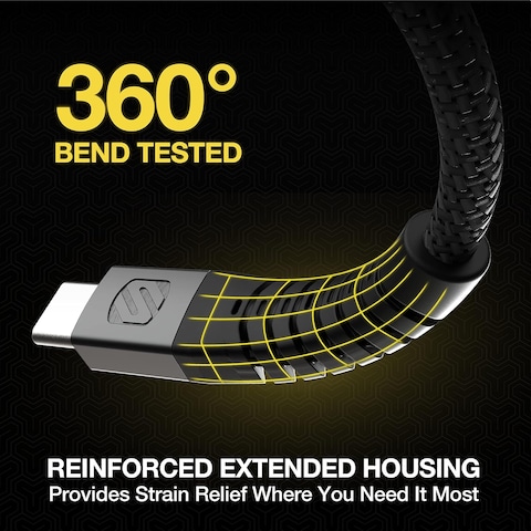 Scosche STRIKELINE HD Premium Heavy-Duty USB-C to USB-C Cable 1.2m Black HDCCB4-SP