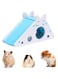 SYOSI Hamster House with Ladder and Slide, Hamster Play Toys Hideout Hut Rat Hideaway, Boredom Breaker Small Animal Activity Toy, DIY Hamster Cage Accessories for Small Pets (Blue)