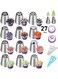 Pieces Russian Piping Tips Set, Cake Decorating Tips Baking Supplies for Cupcake Cookies Birthday Party (12 Icing Tips 10 Pastry Baking Bags 2 Leaf Piping Tips 2 Couplers 1 Silicone Bag)