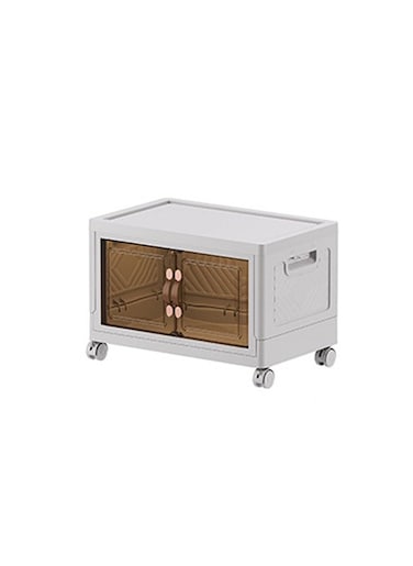 Single Layer Multi-Functional Foldable Storage Cabinet with Doors and Wheels (34L)