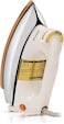 Geepas Automatic Dry Iron- GDI23011  Iron Box with Temperature Settings Dial and Auto Shut Off Function Suitable for All Kinds of Fabric 7 Years Warranty, White and golden