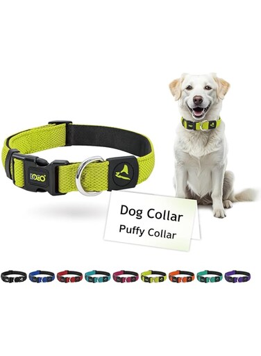 Doco Puffy Mesh Collar (DCA102) Sizes - XS, Color - Lemon (5/8"x 8-12")