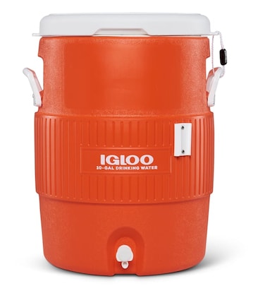 IGLOO-10 Gallon Seat Top With Cup Dispenser - Orange