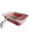chuyouan Senior Cat Litter Boxes, Collapsible Open Low Entry Cat Litter Pan with Scoop Travel Cat Potty Pan Foldable Pet Toilet for Sick Disabled Older Elderly Cats Pink 20.9x15.7x5.7 inch
