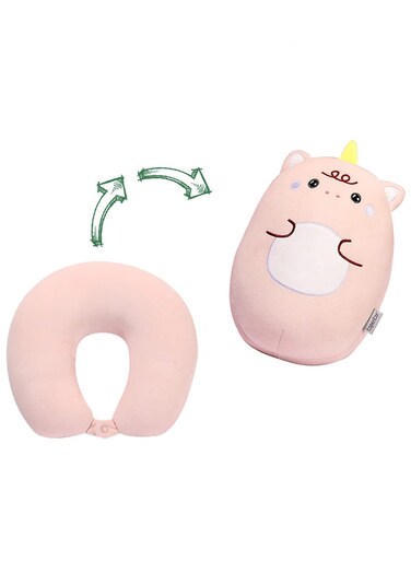 2-in-1 Travel Pillow for Kids, Kids Unicorn Toddler Neck Pillow That Converts into a U-Shaped Neck Pillow, Soft and Adorable Unicorn Animals Plush, for Airplane, Car, Train, or Bus Trip