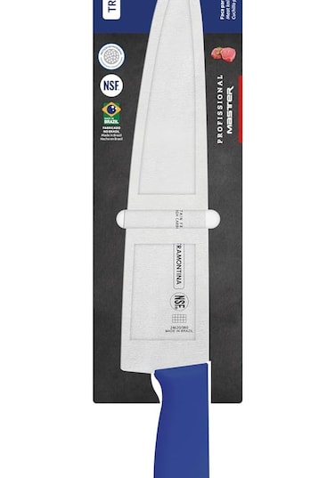 Professional 10-Inch Meat Knife with Stainless Steel Blade and Blue Handle