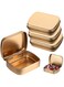 Hinged Tin Boxes with Lid, 4 Pieces Rectangular Tin Box Containers Small Metal Storage Box Portable Stash Box Empty Metal Tins with Lids for Candy Cookiesjewelry Beads Key Earrings Organizer, Gold