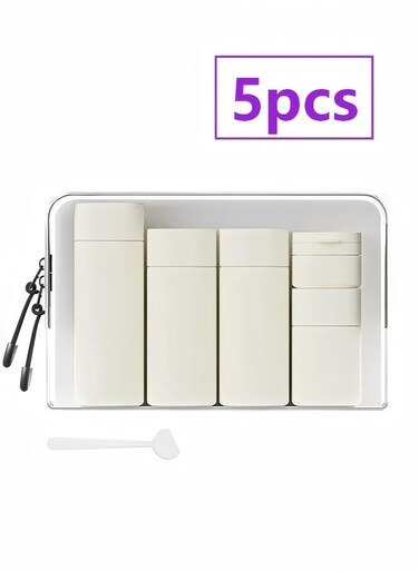Travel Bottles Set, Silicone Plastic Travel Containers for Toiletries,Leak Proof Travel Bottles,Refillable Travel Size Bottles, Perfect for Travel and Camping (White)