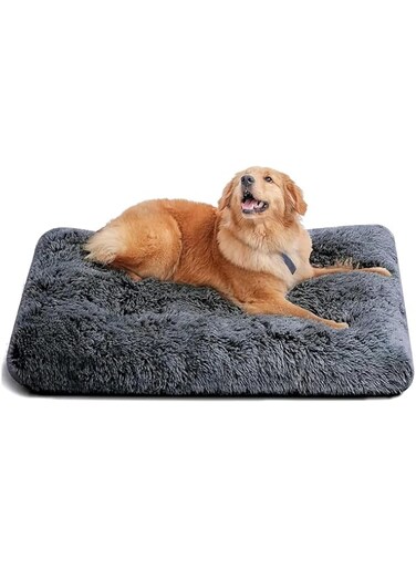 STAYOUNG Large Dog Bed - Plush Soft and Comfortable Pet Bed, with Non-Slip Bottom Washable Dog Mat, Suitable for Medium and Large Dogs, 65 x 93cm (Dark Grey)