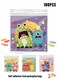 Adhesive Cartoon Food Packaging Bags for Kids, Cute Monster Cookie Candy Treat Bags, Resealable Snack &amp; Gift Bags, Mixed Designs (100 Pieces)