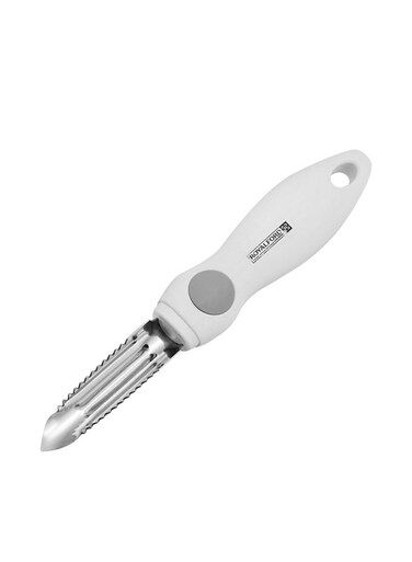 Fish Scale Scraper Silver With White Handle 20.5x3cm
