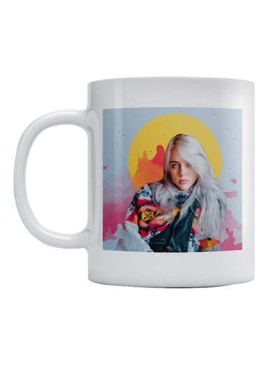 Billie Eilish Printed Mug White/Yellow/Black