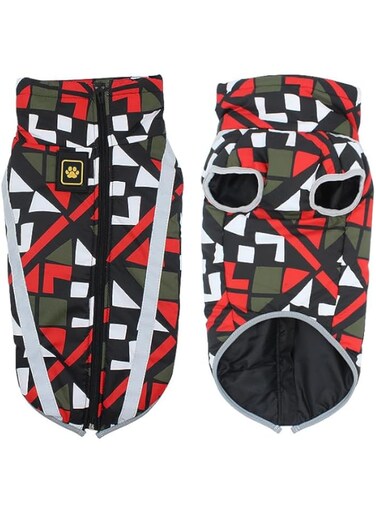 Pet Cat Dog Coat, Warm Dog Jumpers Winter Small Medium Big Dog Jackets Vest Windproof Snowsuit Dog Clothes Outfit with Harness Hole (Red grid, XXXX-Large)