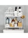 VAODO Over the Toilet Storage, 2-Tier Bathroom Organizer Shelves,No Drilling Space Saving Organizer, Suitable for Storing Paper Towels, Towels, Toiletries