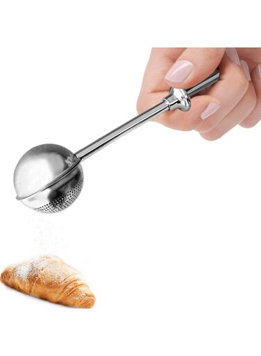Sugar Shaker Duster Flour Dispenser Shaker with 18/8 Stainless Steel Spring-operated Handle for Sugar Flour and Spices