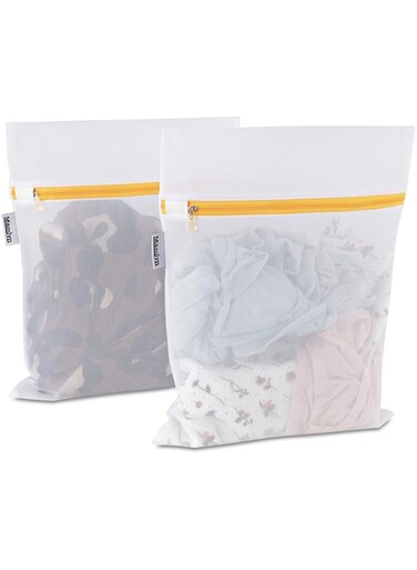 Mamlyn 2 Small Mesh Laundry Bag   Breathable Wash Fabric Durable Colored Zippers Underwear, Socks, Delicates, Hoisery, Stockings, Bras, Lingerie
