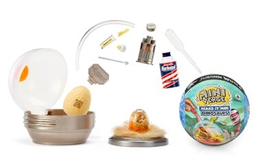 MGA's Miniverse Make It Mini Dinosaurs Jurassic World, DIY Dinosaur Egg Or Hybrid Cylinder With DNA Powder, QR Code Learning Guide &amp; Display Incubator, 12 Baby Dinosaurs- 522546