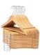 Coat Hangers 20 Pack Wooden Suit Hanger Wooden Hangers Premium Wood with Notches &amp; Chrome Swivel Hook