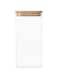 Honey Bee 1.75 Liter Square Glass with Bamboo Cover