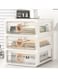 Three Shelves, Light Luxury Make-Up Box, Cosmetic Organiser, Drawer Desktop Organiser, Suitable for Storing Cosmetics, Daily Necessities, Small Life Items (White Transparent)