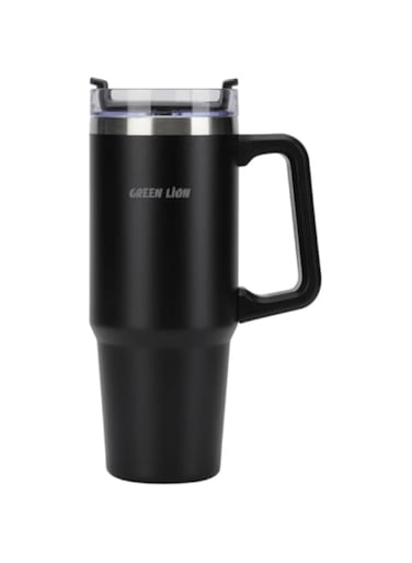 Green Lion Vacuum Travel Mug - Black