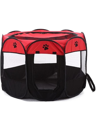 Okbuynow Pet Playpen Large Folding Dog Playground Exercise Kennel Tent with Ventilated Mesh Pets for Puppies Dogs Cats Rabbits Indoor Outdoor Using