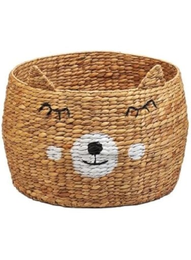 Homesmiths Water Hyacinth Bear Kids Multipurpose Storage Basket Dia-50 x 50 x 35 cm