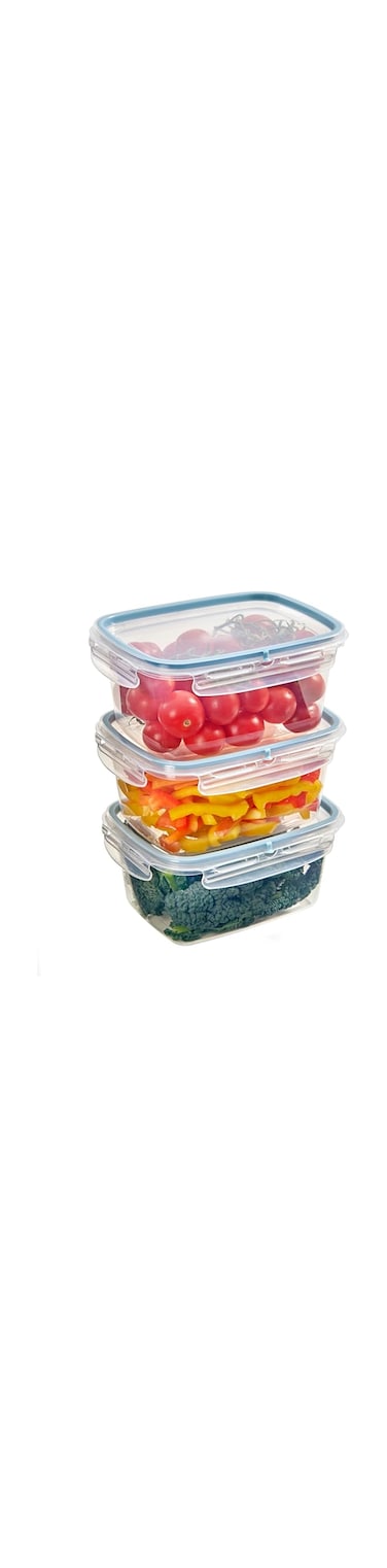 Snips Snipslock Rectangular Containers Set, 3-Piece, 1.2 Liter Each &ndash; Food Storage Containers