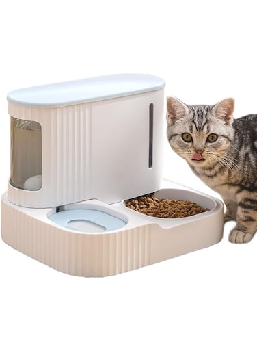 N / P Automatic Pet Feeder and Waterer Set for Cats and Dogs,Durable &amp; Detachable Water Dispenser Pet Bowls Set Natural Gravity Feeding Supplies for Small &amp; Medium Dogs Cats Pets Puppy Rabbit