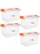 Premify 4pcs Plastic Storage Boxes, 5 L Clear Stackable Containers With Lockable Lids, Clear Plastic Organizer &ndash; Transparent Box Storing Toys, Shoes, Kitchen Items, Snacks, Tools, Medicine