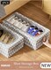 2 pcs Shoe Storage Box Waterproof &amp; Foldable, Shoe Organizer for Closet, Clear Linen Stackable, Collapsible Shoe Storage Organizer for Closets, Entryways, Under Beds 2 Zipper Opening