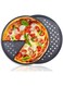 Pizza Pan 12.6 Inch, Non-Stick Perforated Pizza Pan with Holes, Carbon Steel Baking Tray for Oven, Large Pizza Pans, Ideal for Homemade Sicilian &amp; Detroit Style Pizza (2 Pcs)