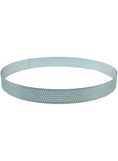 Keewah Round Perforated Tart Ring, 9", Stainless Steel