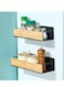 2 Pack Magnetic Spice Storage Rack Organizer for Refrigerator and Oven Black Fridge Organizers and Storage