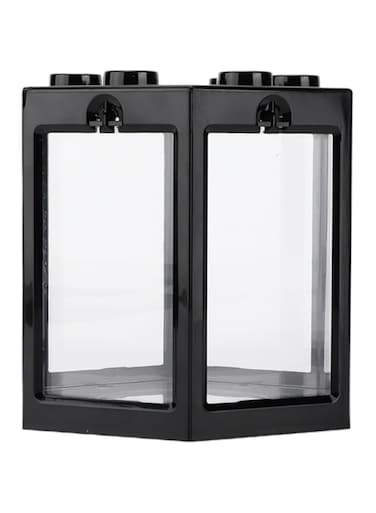 Liyeehao Small Fish , Plastic Material Small Aquarium Fish Ultra Resistant Liner Round Corner Design Hex Shape for Office Decoration(black)