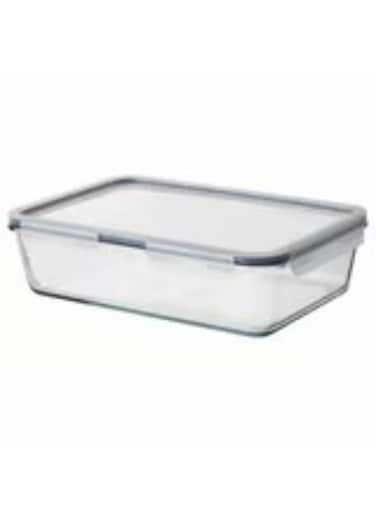 container with lid rectangular glass plastic 3.1 l
