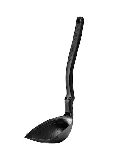 Spadle, Non-Stick Cooking Spoon &amp; Serving Ladle with Measurements, Silicone Ladle Spoon, Multifunctional Kitchen Cooking Spoon, Flexible Ladles For Cooking, Black Black