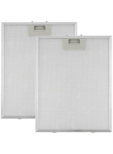 Ansook Cooker Hood Metal Grease Filter for Many Leading Brand of Cooker Hood/Extractor Fan Vent - 320 x 260mm - Pack of 2 - Silver