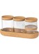 IKEA 403.918.79 Saxborga Jar with Lid and Tray, Set of 5, Glass Cork