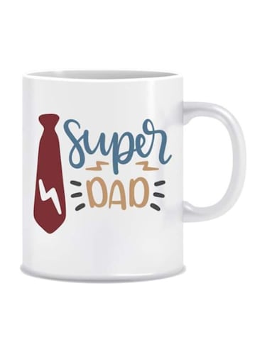 Super Dad Printed Ceramic Coffee Mug White