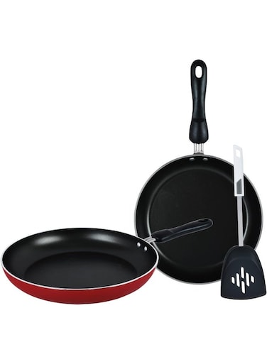 Classique Frypan with Spatula Set of 3 Pieces Red/Black 28cm